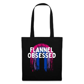 Flannel Obsessed Bisexual LGBTQ Bi Pride Outfit - Tote Bag - black - Front