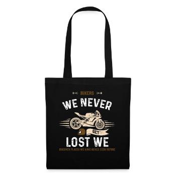 Bikers We Never Get Lost We Disc... - Stoffbeutel - Schwarz - Vorne