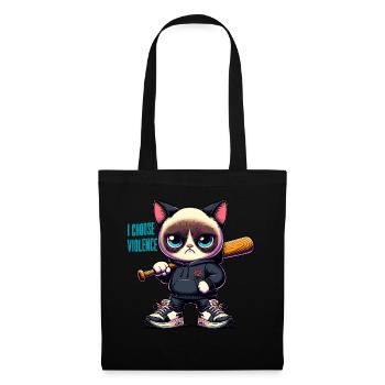 I Choose Violence Cat I Cat Lover I Anti Social - Tote Bag - black - Front