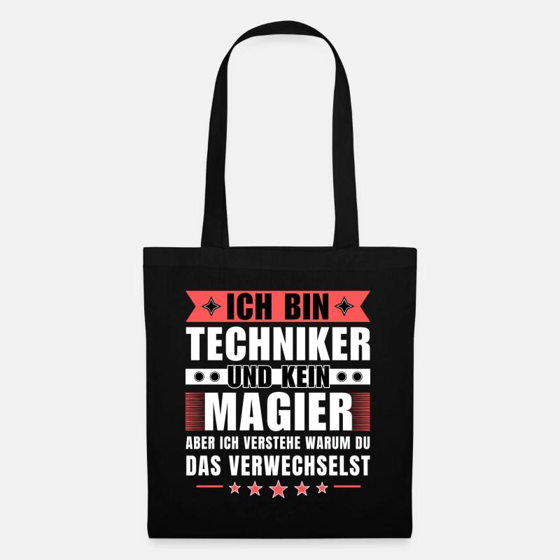 Ich bin Techniker und kein Magier - Stoffbeutel - Schwarz