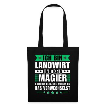 Ich bin Landwirt und kein Magier - Stoffbeutel - Schwarz - Vorne