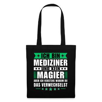 Ich bin Mediziner und kein Magier - Stoffbeutel - Schwarz - Vorne