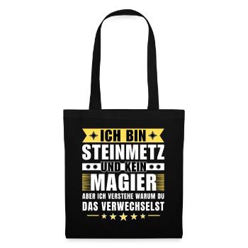 Ich bin Steinmetz und kein Magier - Stoffbeutel - Schwarz - Vorne