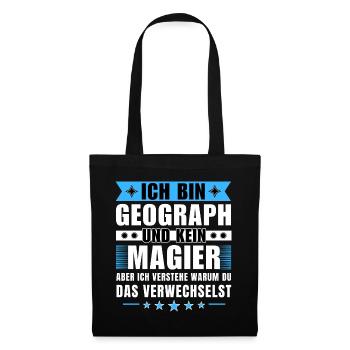 Ich bin Geograph und kein Magier - Stoffbeutel - Schwarz - Vorne