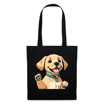 Labrador-Welpe - Stoffbeutel - Schwarz - Vorne