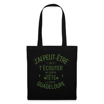 Dans ma Tête je suis En Guadeloupe - Sac en tissu - noir - Devant