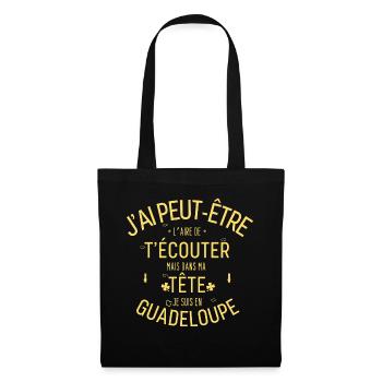Dans ma Tête je suis En Guadeloupe - Sac en tissu - noir - Devant
