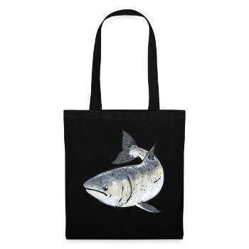 Pêche au saumon Pêcheur de saumon - Sac en tissu - noir - Devant
