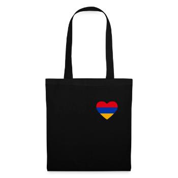 Cœur drapeau Arménie - Sac en tissu - noir - Devant
