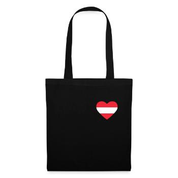 Cœur drapeau Autriche - Sac en tissu - noir - Devant