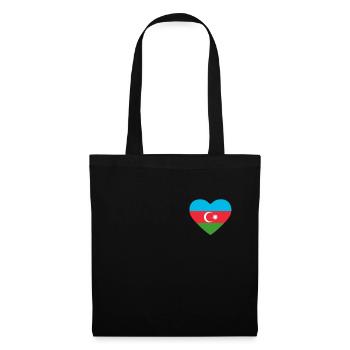 Cœur drapeau Azerbaïdjan - Sac en tissu - noir - Devant