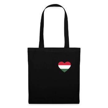 Cœur drapeau Hongrie - Sac en tissu - noir - Devant