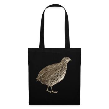 Wachtel Vogel - Stoffbeutel - Schwarz - Vorne