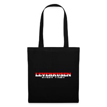 Leverkusener Koordinaten Leverkusen - Stoffbeutel - Schwarz - Vorne