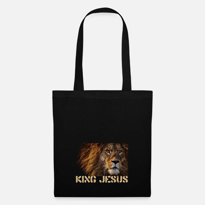 König Jesus der Löwe von Juda - Stoffbeutel - Schwarz
