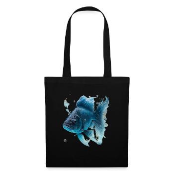 Realistischer Fisch aus Wasser - Stoffbeutel - Schwarz - Vorne