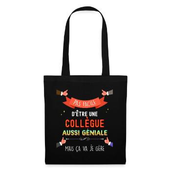 Collègue Géniale Femme Géniale - Sac en tissu - noir - Devant