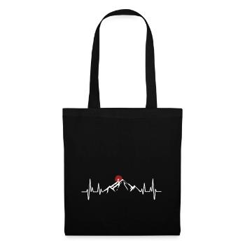 Hiking Mountaineering Climbing Heart Rate Pulse - Tote Bag - black - Front
