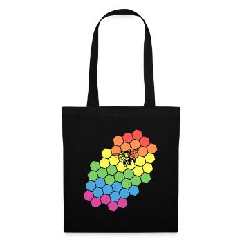 Regenbogen Imker Geschenk - Stoffbeutel - Schwarz - Vorne