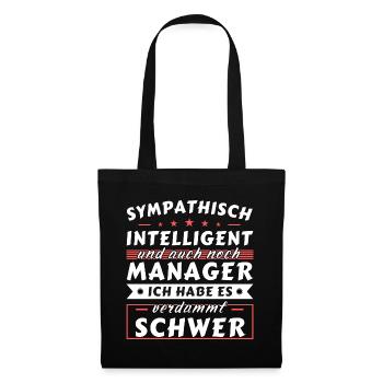 Sympathisch und intelligent - Manager Edition - Stoffbeutel - Schwarz - Vorne