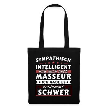Sympathisch und intelligent - Masseur Edition - Stoffbeutel - Schwarz - Vorne