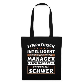 Sympathisch und intelligent - Manager Edition - Stoffbeutel - Schwarz - Vorne