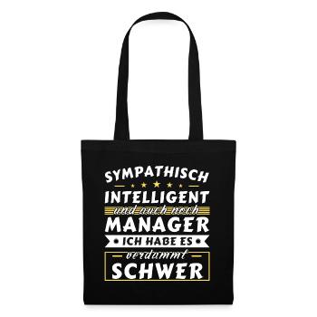 Sympathisch und intelligent - Manager Edition - Stoffbeutel - Schwarz - Vorne