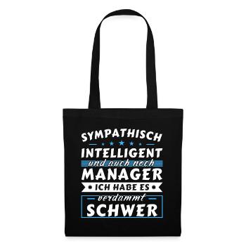 Sympathisch und intelligent - Manager Edition - Stoffbeutel - Schwarz - Vorne