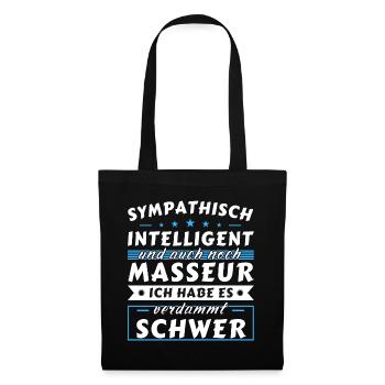 Sympathisch und intelligent - Masseur Edition - Stoffbeutel - Schwarz - Vorne