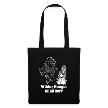 Sauvage étalon dompté Cadeau Célibataire Cheval - Sac en tissu - noir - Devant