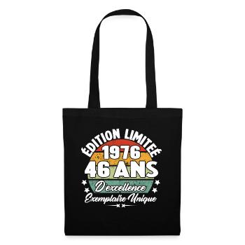 Cadeau 46 ans d'excellence / Édition limitée 1976 - Sac en tissu - noir - Devant