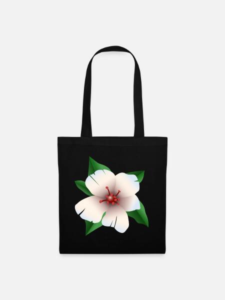 Hibiskus - Hibiskusblüte - Stoffbeutel - Schwarz
