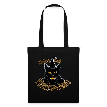 Halloween Witch Cat Spooky Black Cat Costume - Sac en tissu - noir - Devant