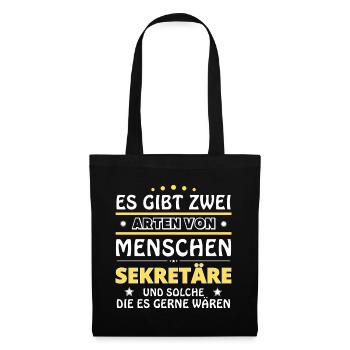 Cadeau de secrétaires - Deux types de... Concevoir - Sac en tissu - noir - Devant