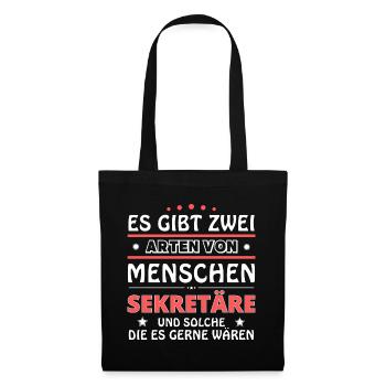 Cadeau de secrétaires - Deux types de... Concevoir - Sac en tissu - noir - Devant