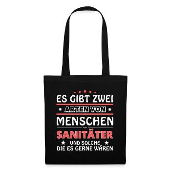 Sanitäter Geschenk - zwei Arten von... Design - Stoffbeutel - Schwarz - Vorne