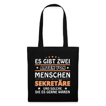 Cadeau de secrétaires - Deux types de... Concevoir - Sac en tissu - noir - Devant