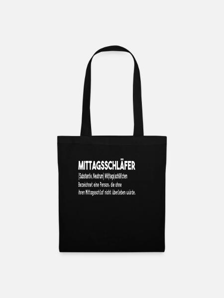 Lustiges Mittagsschlaf Mittagschläfer Geschenk - Stoffbeutel - Schwarz