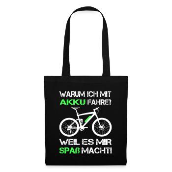 MTB Mit Akku Fahre Pro E-Mountainbike Bike E-MTB - Stoffbeutel - Schwarz - Vorne