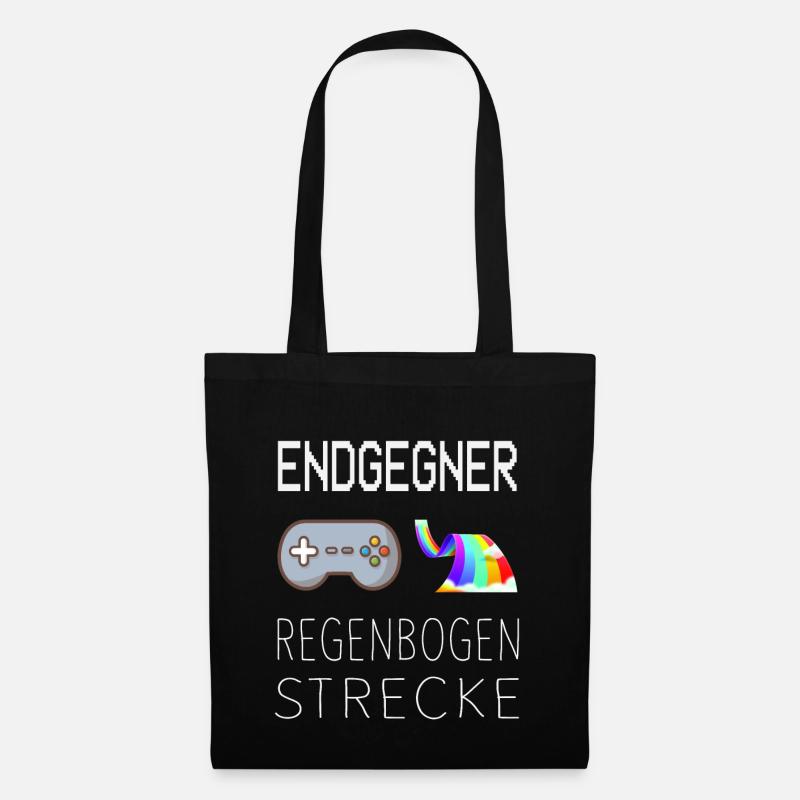 Endgegner Regenbogenstrecke Mario Kart Gaming - Stoffbeutel - Schwarz