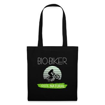 Mountainbike MTB Fahrrad Bio Biker Natur Geschenk - Stoffbeutel - Schwarz - Vorne