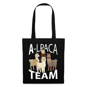 Alpakas Alpaka Team - Stoffbeutel - Schwarz - Vorne