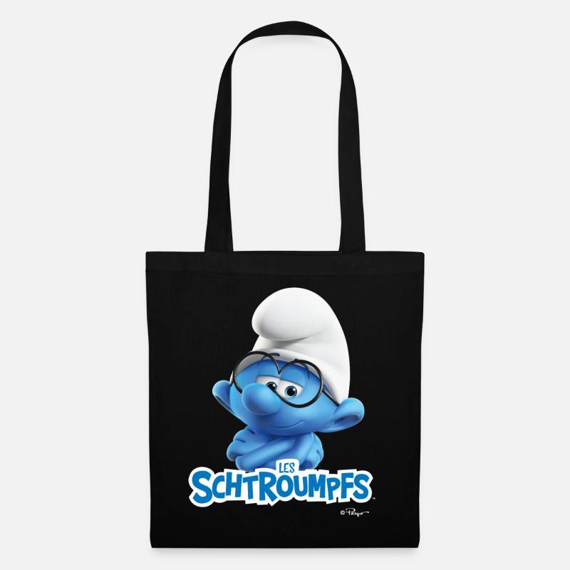 Les Schtroumpfs Le Schtroumpf À Lunettes Logo - Stoffbeutel - Schwarz