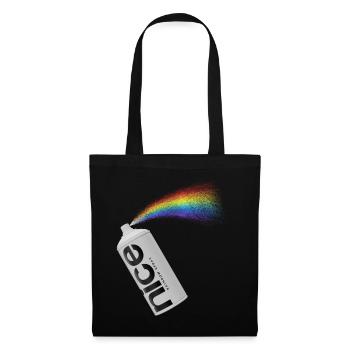 nice - Das spritzige Regenbogen Spray - Stoffbeutel - Schwarz - Vorne