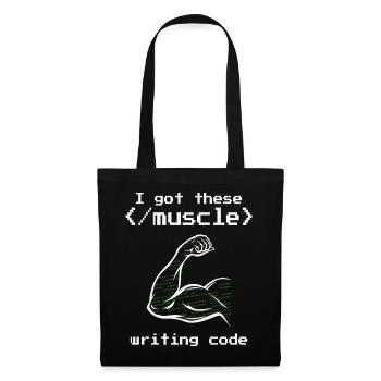 I got these muscle writing code programmer coder - Tote Bag - black - Front