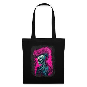 Synthwave Zombie Skull - Tote Bag - black - Front
