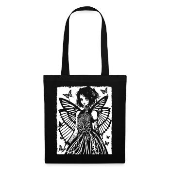 Fairycore Aesthetics Skeleton Fairy Goth Gothic G - Tote Bag - black - Front