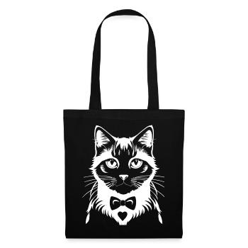 Funny Cat Silhouette Cheeky Fun Cats - Tote Bag - black - Front