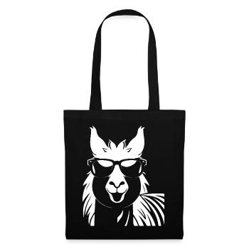Drôle d’alpaga portant des lunettes de soleil cool alpagas - Sac en tissu - noir - Devant