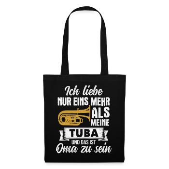 Tuba Oma Tubist Blasmusik Musiker - Stoffbeutel - Schwarz - Vorne